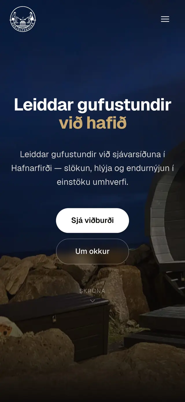 Herjólfsgufan on mobile