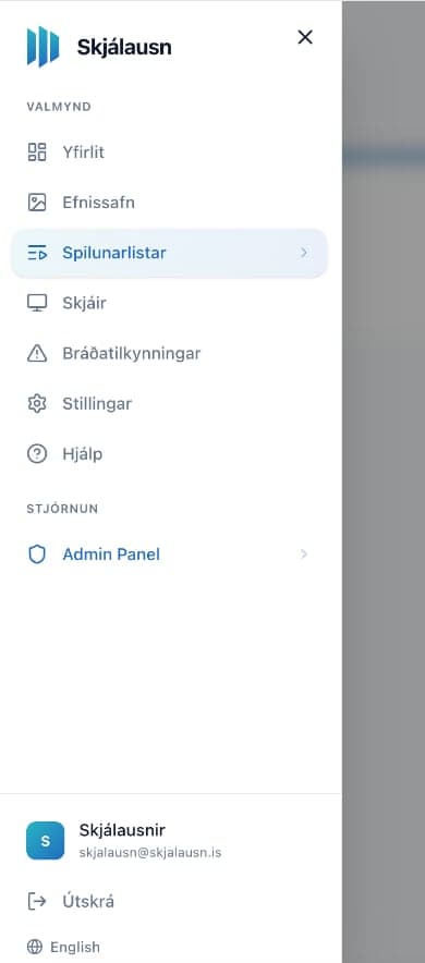 Skjálausn mobile skjáskot