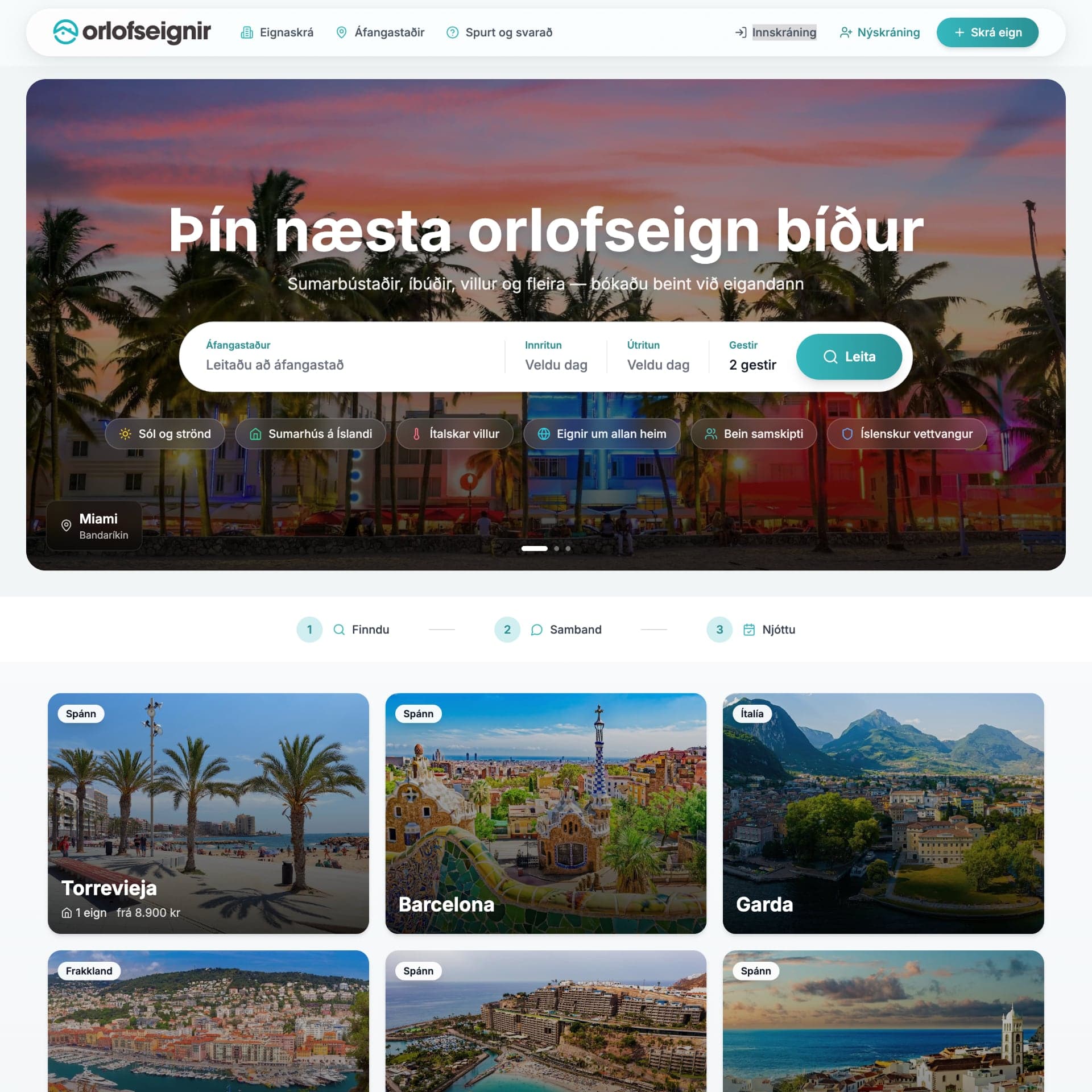 Orlofseignir — Booking System