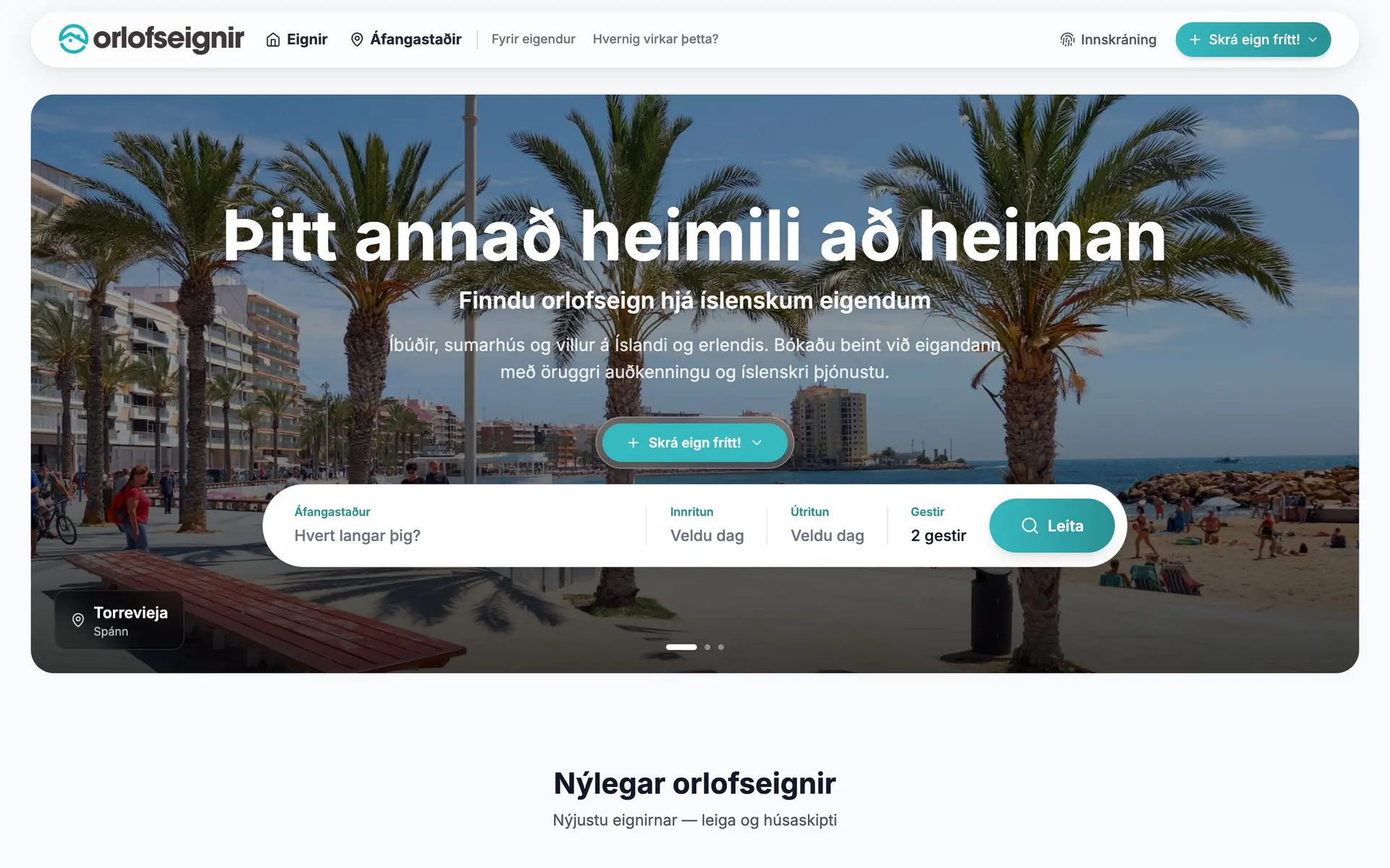 Orlofseignir — A holiday-rental marketplace, built from scratch